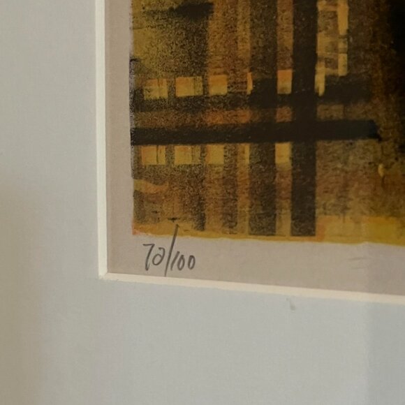 Signed Lithograph 'Factory Fire' by Richard Florsheim - Picture 2 of 8